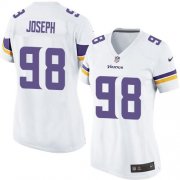 Wholesale Cheap Nike Vikings #98 Linval Joseph White Women's Stitched NFL Elite Jersey