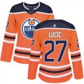 Wholesale Cheap Adidas Oilers #27 Milan Lucic Orange Home Authentic Women's Stitched NHL Jersey