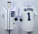 Wholesale Cheap Tigers #1 Jose Iglesias White Home Women's Stitched MLB Jersey
