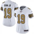 Wholesale Cheap Nike Saints #19 Ted Ginn Jr White Women's Stitched NFL Limited Rush Jersey