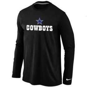 Wholesale Cheap Nike Dallas Cowboys Authentic Logo Long Sleeve NFL T-Shirt Black