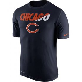 Wholesale Cheap Men\'s Chicago Bears Nike Navy Blue Legend Staff Practice Performance T-Shirt