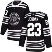 Wholesale Cheap Adidas Blackhawks #23 Michael Jordan Black Authentic 2019 Winter Classic Stitched NHL Jersey