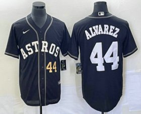 Wholesale Cheap Men\'s Houston Astros #44 Yordan Alvarez Number Black Cool Base Stitched Baseball Jersey