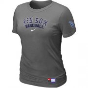 Wholesale Cheap Women's Boston Red Sox Nike Short Sleeve Practice MLB T-Shirt Crow Grey