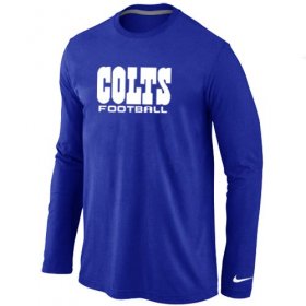 Wholesale Cheap Nike Indianapolis Colts Authentic Font Long Sleeve T-Shirt Blue