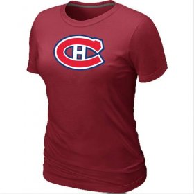 Wholesale Cheap Women\'s Montreal Canadiens Big & Tall Logo Red NHL T-Shirt
