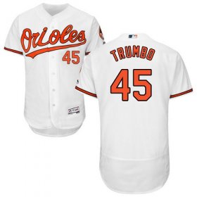 Wholesale Cheap Orioles #45 Mark Trumbo White Flexbase Authentic Collection Stitched MLB Jersey