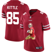 Wholesale Cheap Men's San Francisco 49ers #85 George Kittle Red Player Portrait Edition 2020 Vapor Untouchable Stitched NFL Nike Limited Jersey