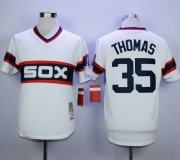 Wholesale Cheap Mitchell And Ness 1983 White Sox #35 Frank Thomas White Throwback Stitched MLB Jersey