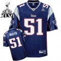 Wholesale Cheap Patriots #51 Jerod Mayo Dark Blue Super Bowl XLVI Embroidered NFL Jersey