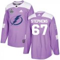 Cheap Adidas Lightning #67 Mitchell Stephens Purple Authentic Fights Cancer 2020 Stanley Cup Champions Stitched NHL Jersey