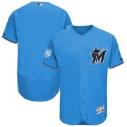 Wholesale Cheap Marlins Blank Blue 2019 Spring Training Flex Base Stitched MLB Jersey