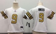 Wholesale Cheap Toddler Nike Saints #9 Drew Brees White Rush Stitched NFL Elite Jersey