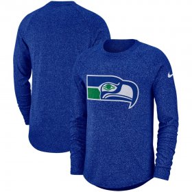 Wholesale Cheap Seattle Seahawks Nike Fan Gear Marled Historic Raglan Long Sleeve T-Shirt Royal