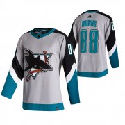 Wholesale Cheap San Jose Sharks #88 Brent Burns Grey Men's Adidas 2020-21 Reverse Retro Alternate NHL Jersey