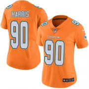 Wholesale Cheap Nike Dolphins #90 Charles Harris Orange Women's Stitched NFL Limited Rush Jersey