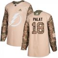 Wholesale Cheap Adidas Lightning #18 Ondrej Palat Camo Authentic 2017 Veterans Day Stitched NHL Jersey