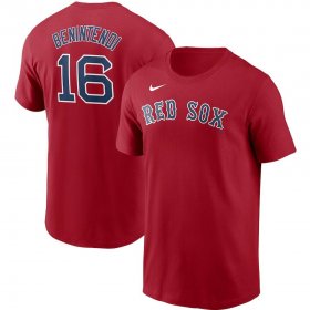 Wholesale Cheap Boston Red Sox #16 Andrew Benintendi Nike Name & Number T-Shirt Red