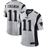 Wholesale Cheap Nike Patriots #11 Julian Edelman Gray Men's Stitched NFL Limited Gridiron Gray II Jersey