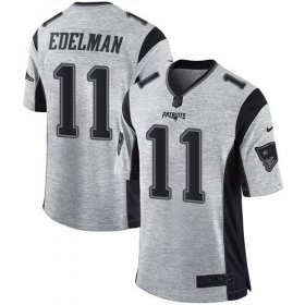 Wholesale Cheap Nike Patriots #11 Julian Edelman Gray Men\'s Stitched NFL Limited Gridiron Gray II Jersey