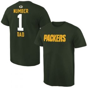 Wholesale Cheap Men\'s Green Bay Packers Pro Line College Number 1 Dad T-Shirt Green