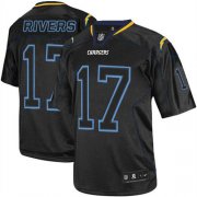 Wholesale Cheap Nike Chargers #17 Philip Rivers Lights Out Black Men's Stitched NFL Elite Jersey