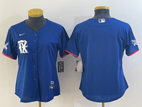 Wholesale Cheap Women\'s Texas Rangers Blank Royal Blue 2023 City Connect Stitched Baseball Jersey
