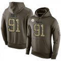 Wholesale Cheap NFL Men's Nike Pittsburgh Steelers #91 Stephon Tuitt Stitched Green Olive Salute To Service KO Performance Hoodie