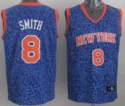 Wholesale Cheap New York Knicks #8 J.R. Smith Blue Leopard Print Fashion Jersey