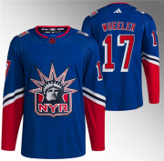 Wholesale Cheap Men's New York Rangers #17 Blake Wheeler Blue Reverse Retro Stitched Jersey