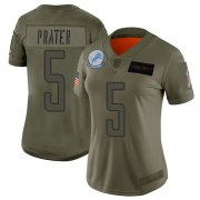 Wholesale Cheap Nike Lions #5 Matt Prater Camo Women's Stitched NFL Limited 2019 Salute to Service Jersey