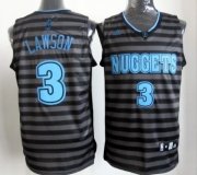 Wholesale Cheap Denver Nuggets #3 Ty Lawson Gray With Black Pinstripe Jersey