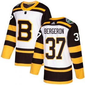 Wholesale Cheap Adidas Bruins #37 Patrice Bergeron White Authentic 2019 Winter Classic Stitched NHL Jersey