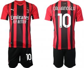 Wholesale Cheap Men 2021-2022 Club AC Milan home red 10 Soccer Jersey