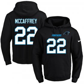 Wholesale Cheap Nike Panthers #22 Christian McCaffrey Black Name & Number Pullover NFL Hoodie