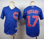 Wholesale Cheap Cubs #17 Kris Bryant Blue New Cool Base Stitched Youth MLB Jersey