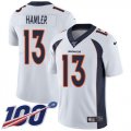Wholesale Cheap Nike Broncos #13 KJ Hamler White Men's Stitched NFL 100th Season Vapor Untouchable Limited Jersey
