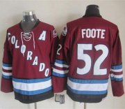Wholesale Cheap Avalanche #52 Adam Foote Red CCM Throwback Stitched NHL Jersey