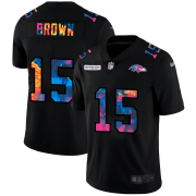 Cheap Baltimore Ravens #15 Marquise Brown Men's Nike Multi-Color Black 2020 NFL Crucial Catch Vapor Untouchable Limited Jersey