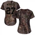 Wholesale Cheap Royals #27 Raul Mondesi Camo Realtree Collection Cool Base Women's Stitched MLB Jersey