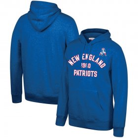 Wholesale Cheap New England Patriots Mitchell & Ness Team History Pullover Hoodie Blue