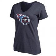 Wholesale Cheap Women's Tennessee Titans Pro Line Primary Team Logo Slim Fit T-Shirt Navy
