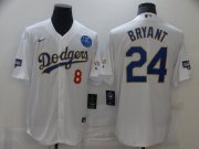 Wholesale Cheap Men Los Angeles Dodgers 24 Bryant White Game 2021 Nike MLB Jerseys
