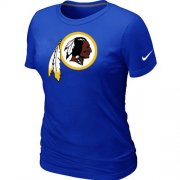 Wholesale Cheap Women's Nike Washington Redskins Logo NFL T-Shirt Blue