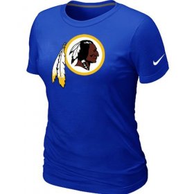 Wholesale Cheap Women\'s Nike Washington Redskins Logo NFL T-Shirt Blue