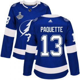 Cheap Adidas Lightning #13 Cedric Paquette Blue Home Authentic Women\'s 2020 Stanley Cup Champions Stitched NHL Jersey