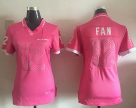 Wholesale Cheap Nike Seahawks #12 Fan Pink Women\'s Stitched NFL Elite Bubble Gum Jersey
