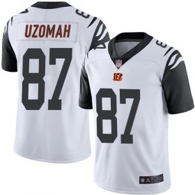 Wholesale Cheap Nike Bengals #87 C.J. Uzomah White Men\'s Stitched NFL Limited Rush Jersey