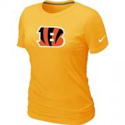 Wholesale Cheap Women's Nike Cincinnati Bengals Logo NFL T-Shirt Yellow